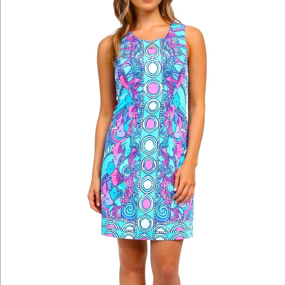 Lilly Pulitzer Abigail Shift Dress Sea Jewels 6 - Picture 2 of 13